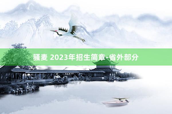 骚麦 2023年招生简章-省外部分