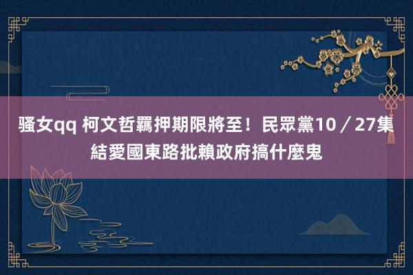 骚女qq 柯文哲羈押期限將至！民眾黨10／27集結愛國東路　批賴政府搞什麼鬼