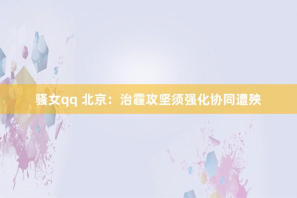 骚女qq 北京：治霾攻坚须强化协同遭殃