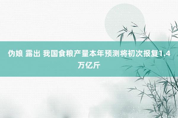 伪娘 露出 我国食粮产量本年预测将初次报复1.4万亿斤